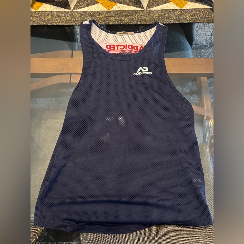 Addicted men’s navy tank top